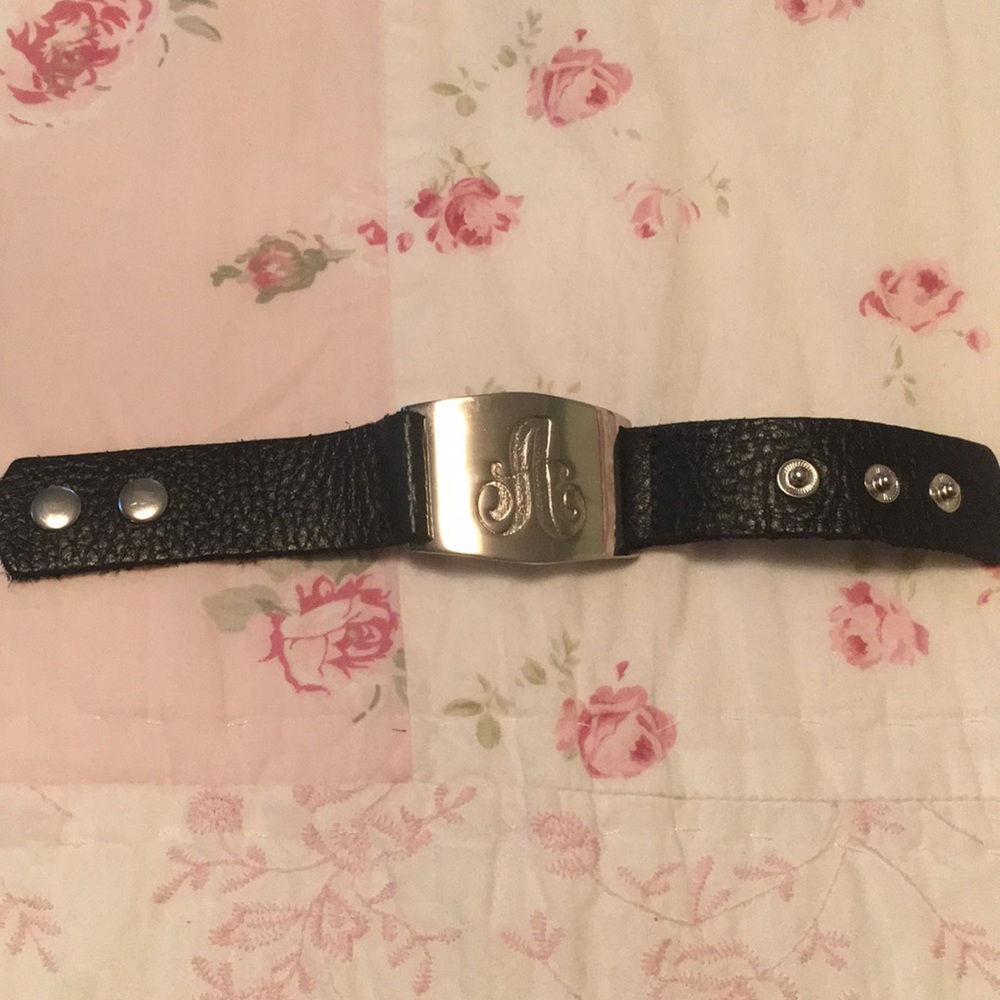 Sterling silver monogram A bracelet